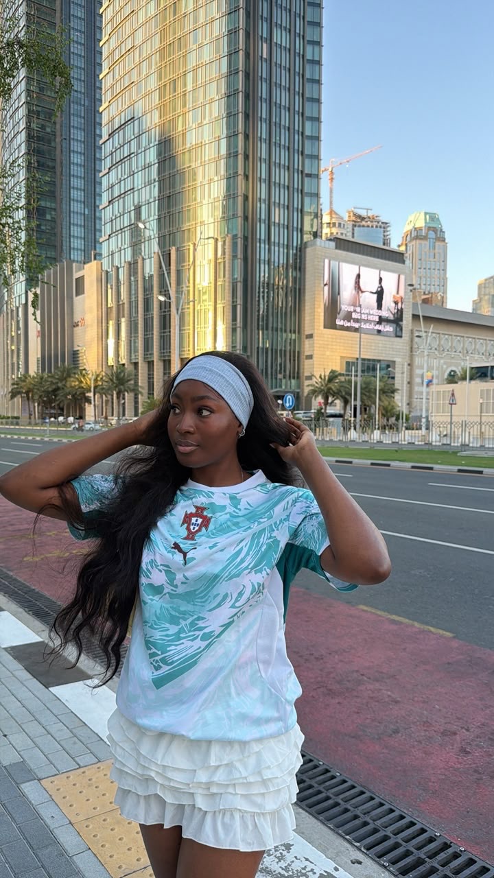 Customer in a Portugal jersey